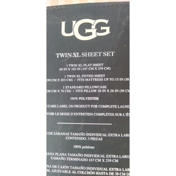 Ugg Devon Sheet Set Navy Stripe Size Twin XL Devon Chambray Sunset Stripe-NEW - Picture 7 of 8